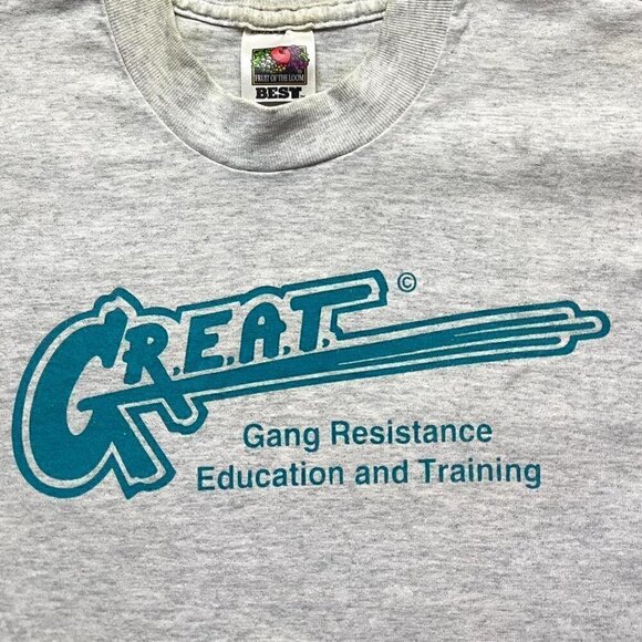 Vintage 90s GREAT DARE Single stitch t shirt gang resistance PSA men’s L RARE - Picture 3 of 5